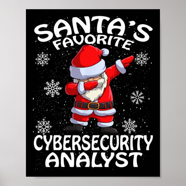 Santa's Favorite Cyber Security Analyst Christmas  Poster (Front)