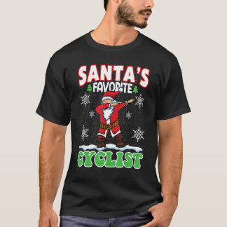 Santa's Favorite Cyclist   Dabbing Santa X mas Paj T-Shirt
