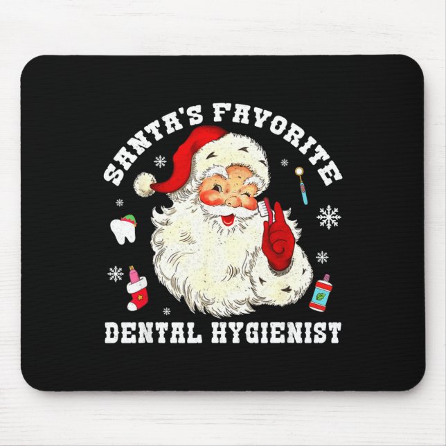 Santas Favorite Dental Hygienist Christmas Funny G Mouse Mat (Front)