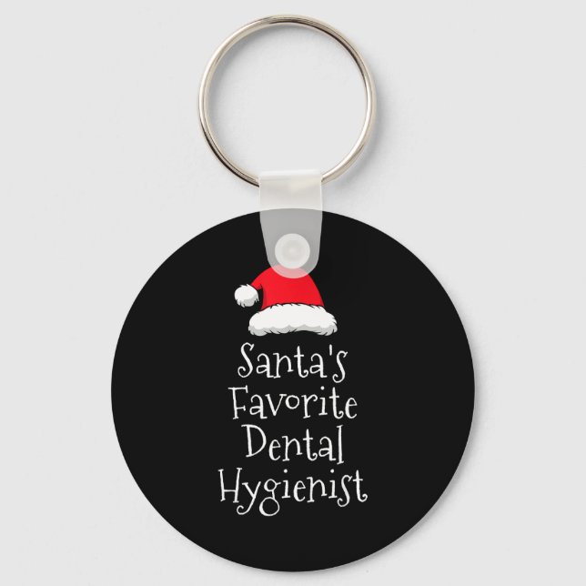Santas Favorite Dental Hygienist - Christmas Funny Key Ring (Front)