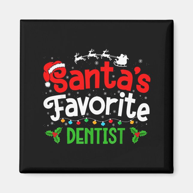 Santa's Favorite Dentist Christmas Party  Magnet (Front)