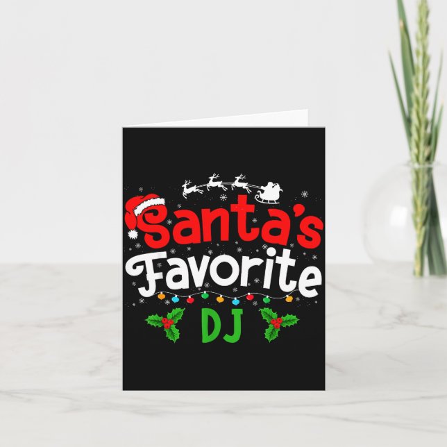 Santa's Favorite Dj Christmas Party  Card (Front)