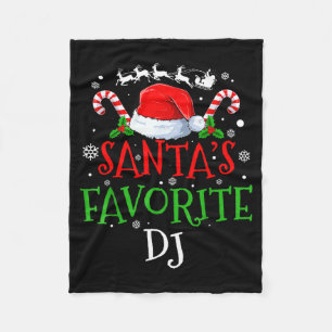Santa's Favorite Dj Christmas Party  Fleece Blanket
