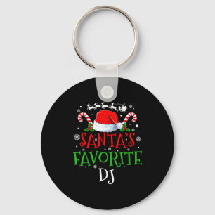 Santa's Favorite Dj Christmas Party Key Ring
