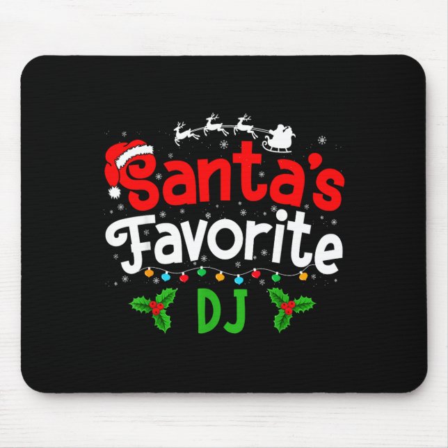 Santa's Favorite Dj Christmas Party  Mouse Mat (Front)