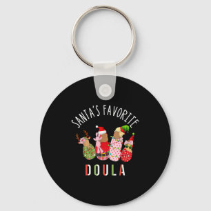 Santa's Favorite Doula Nurse Christmas Stpartum Mi Key Ring