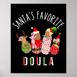 Santa's Favorite Doula Nurse Christmas Stpartum Mi Poster