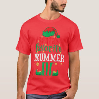 Santas Favorite Drummer Elf Drums Christmas Matchi T-Shirt