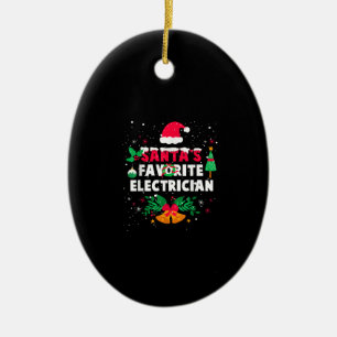 Santas Favorite Electrician Christmas Xmas Gift Ceramic Tree Decoration