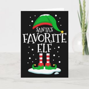 Santa's Favorite Elf Christmas Family Matching Xma Card