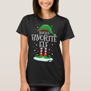 Santa's Favorite Elf Christmas Family Matching Xma T-Shirt