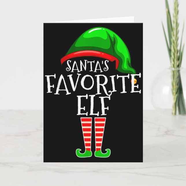 Santa's Favorite Elf Group Matching Family Christm Card (Front)