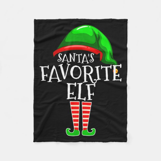 Santa's Favorite Elf Group Matching Family Christm Fleece Blanket (Front)