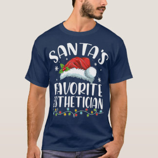 Santas Favorite Esthetician Christmas Santa Hat T-Shirt