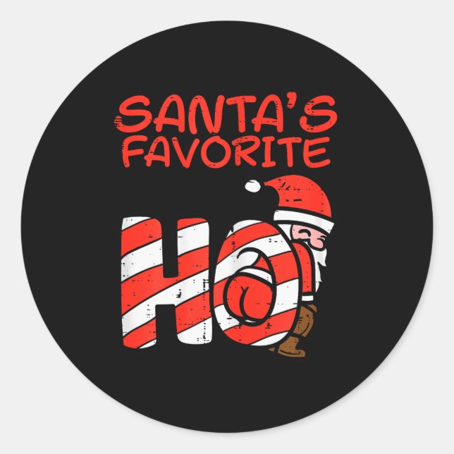 Santas Favorite Funny Naughty Adult Christmas Xmas Classic Round Sticker (Front)