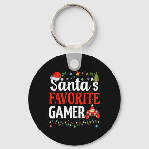 Santa's Favorite Gamer Christmas Funny Gaming Xmas Key Ring