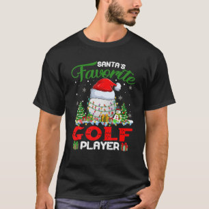 Santas Favorite Golf Player Xmas Lights Golfers Ch T-Shirt