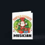 Santas Favorite Guitarist, Xmas Guitar Player Card<br><div class="desc">What a wonderful gift for the guitar player or guitarist with this Santas favorite guitarist and musician.</div>