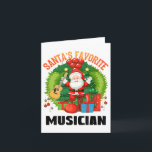 Santas Favorite Guitarist, Xmas Guitar Player Card<br><div class="desc">What a wonderful gift for the guitar player or guitarist with this Santas favorite guitarist and musician.</div>