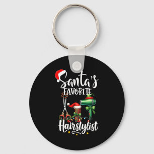 Santa's Favorite Hair Stylist Christmas Hairdresse Key Ring