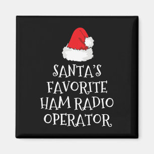 Santa's Favorite Ham Radio Operator Christmas Hat  Magnet
