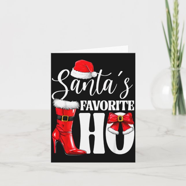 Santa's Favorite Ho Christmas Lights Merry Christm Card (Front)