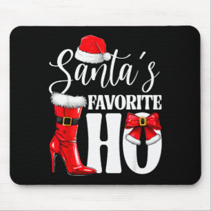 Santa's Favorite Ho Christmas Lights Merry Christm Mouse Mat