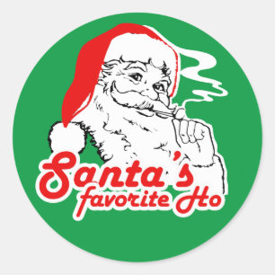 SANTA'S FAVORITE HO CLASSIC ROUND STICKER