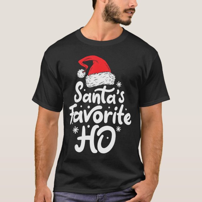 Santa's Favorite Ho Funny Christmas Women Xmas San T-Shirt (Front)