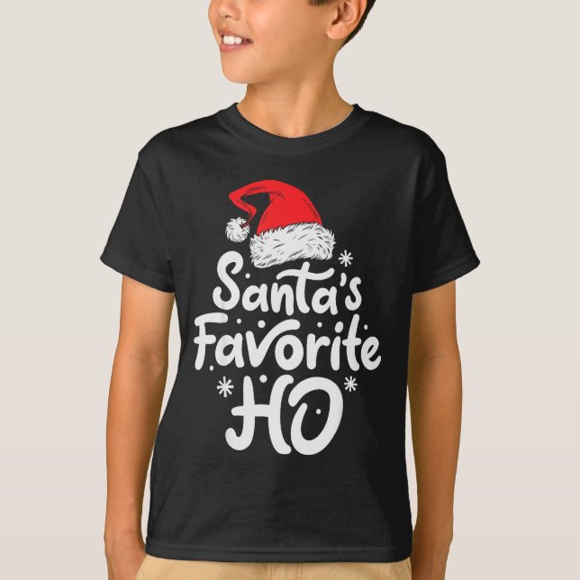 Santa's Favorite Ho Funny Christmas Women Xmas San T-Shirt (Front)