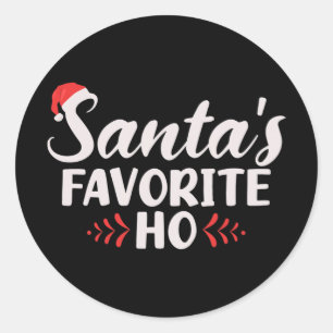 Santas Favorite Ho Xmas Christmas Classic Round Sticker