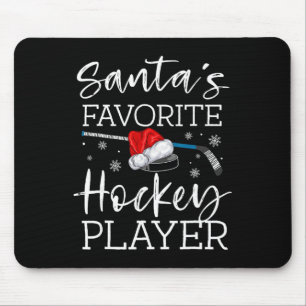 Santa's Favorite Hockey Player Funny Pajama Christ Mouse Mat
