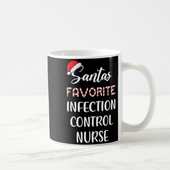 Santa's Favorite Infection Control Nurse Christmas Coffee Mug (Right)