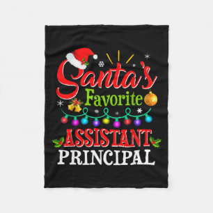 Santa's Favorite Istant Principal Christmas Light  Fleece Blanket