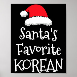 Santas Favorite Korean Christmas Funny Xmas Pajama Poster
