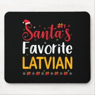 Santas Favorite Latvian Matching Family Pajama Chr Mouse Mat