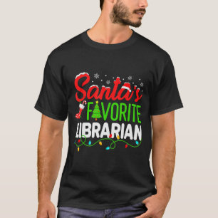 Santa's Favorite Librarian Christmas Library Book T-Shirt