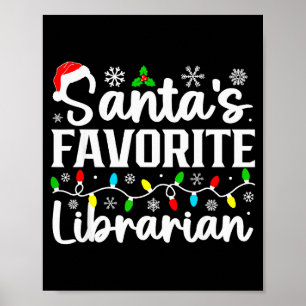 Santas Favorite Librarian Funny Christmas Family M Poster