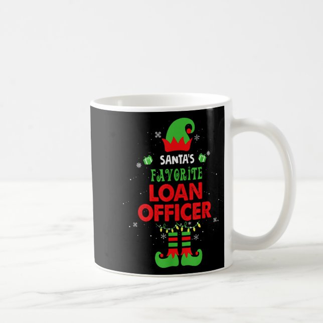 Santa's Favorite Loan Officer Funny Elf Family Xma Coffee Mug (Right)