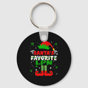 Santa's Favorite Lpn Funny Christmas  Key Ring
