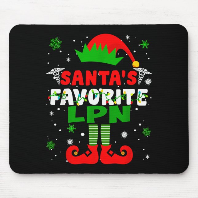 Santa's Favorite Lpn Funny Christmas  Mouse Mat (Front)