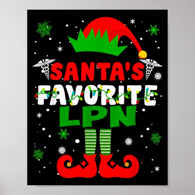 Santa's Favorite Lpn Funny Christmas  Poster (Front)