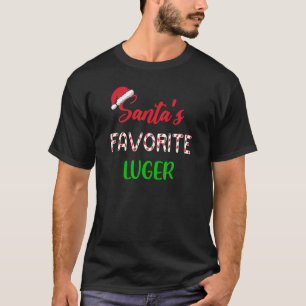 Santas Favorite Luger   Funny Luge Christmas T-Shirt