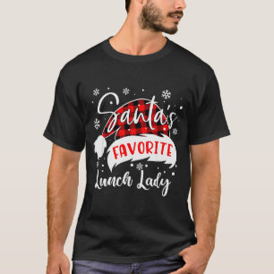 Santa's Favorite Lunch Lady Hat Flannel Christmas T-Shirt