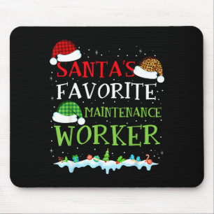 Santa's Favorite Maintenance Worker Fun Christmas  Mouse Mat