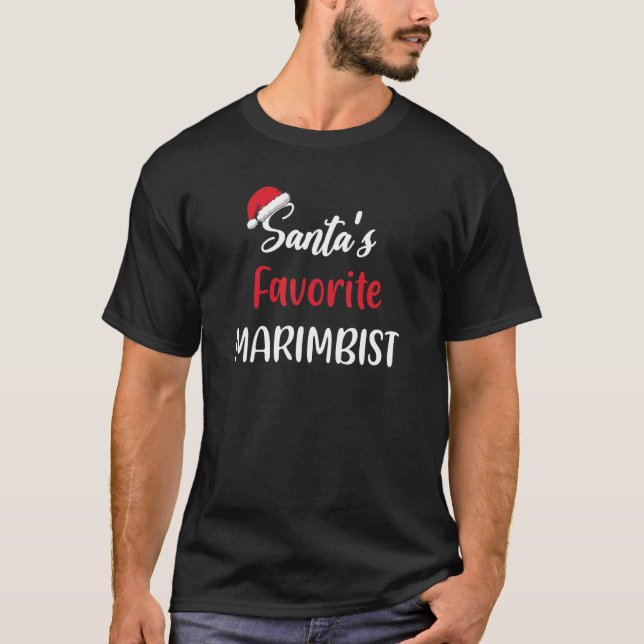 Santas Favorite Marimbist   Christmas marimba   T-Shirt (Front)