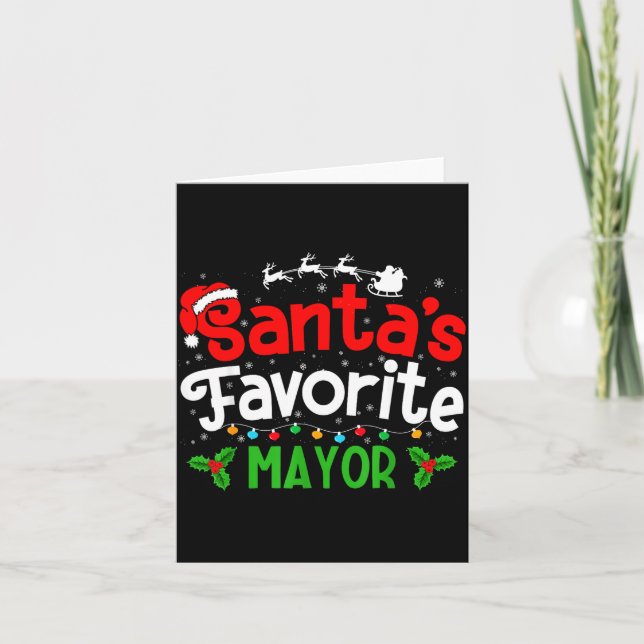 Santa's Favorite Mayor Christmas Party  Card (Front)