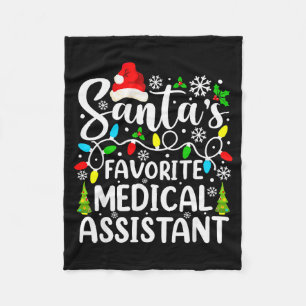 Santa's Favorite Medical Istant Funny Christmas  Fleece Blanket