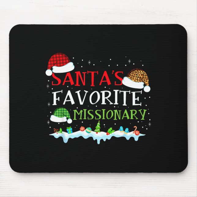 Santa's Favorite Missionary Fun Christmas  Mouse Mat (Front)