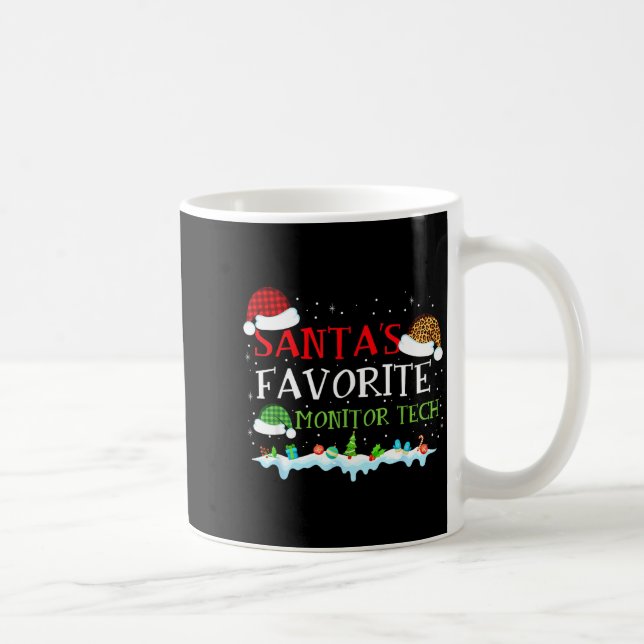 Santa's Favorite Monitor Tech Fun Christmas  Coffee Mug (Right)